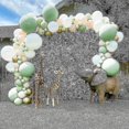 thumbnail image 4 of Arco de globos verde salvia, kit de arco de guirnalda de globos verde aguacate, verde menta, blanco, dorado, globos de látex, paquete de 103 piezas para cumpleaños, baby shower, boda, jungla, 4 of 5