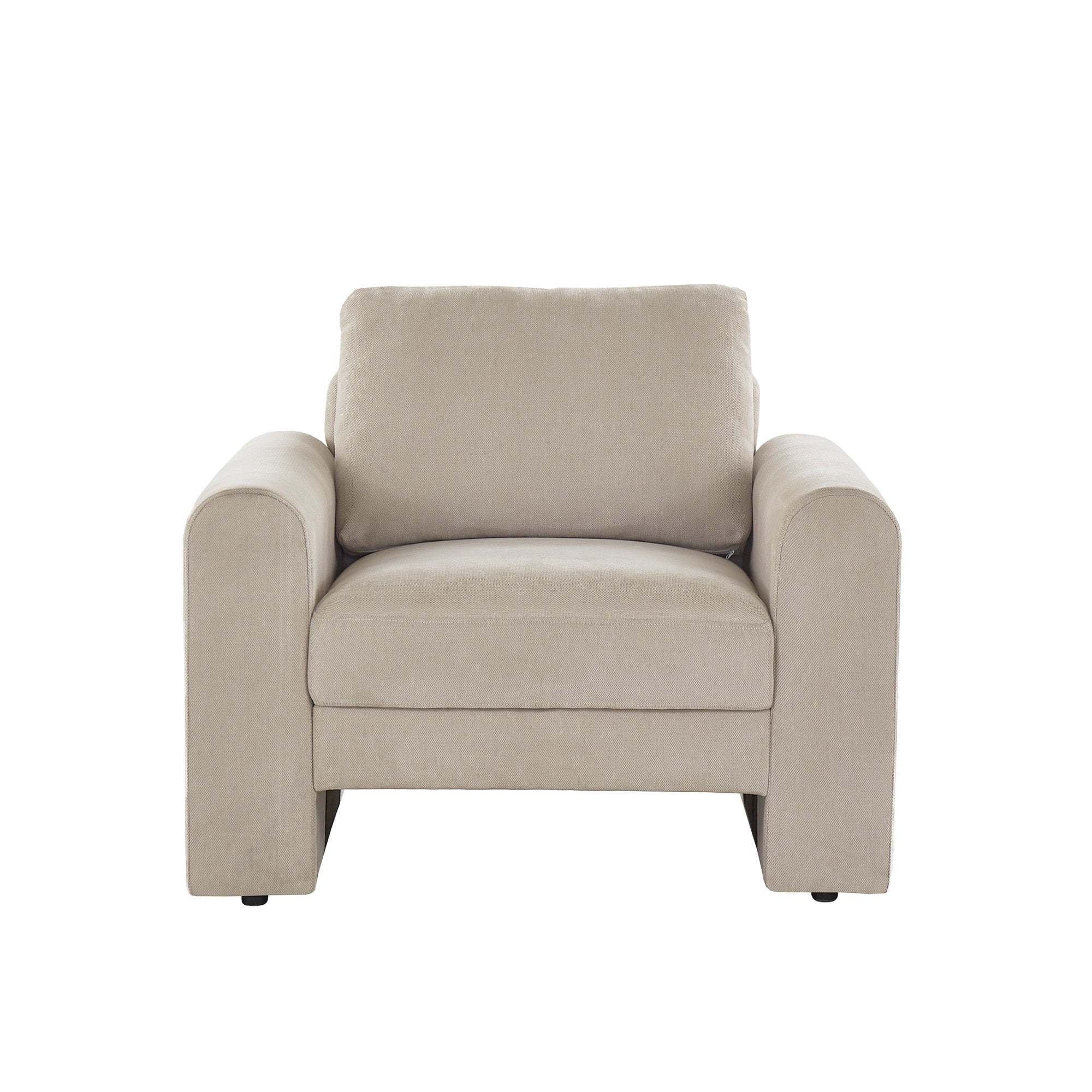 Weston Home Hampden Rounded Arm Chenille Upholstery Accent Chair, Beige