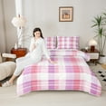 thumbnail image 4 of Manfei Teens Children Retro Grid 3-Piece Full Size Comforter Sets,Abstract Vintage Plaid Bedding Comforter Set,Geometric Theme Lightweight Bedding Sets,Super Cozy Room Decor,Reversible, 4 of 8