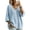 Light Blue, variant on Womens Sweaters V Neck Loose Chunky Pullover 3/4 Sleeve Textured Knit Tunic Side Slit Curved Hem Casual Oversized Jumper Soft Everyday Top Gray 2XL