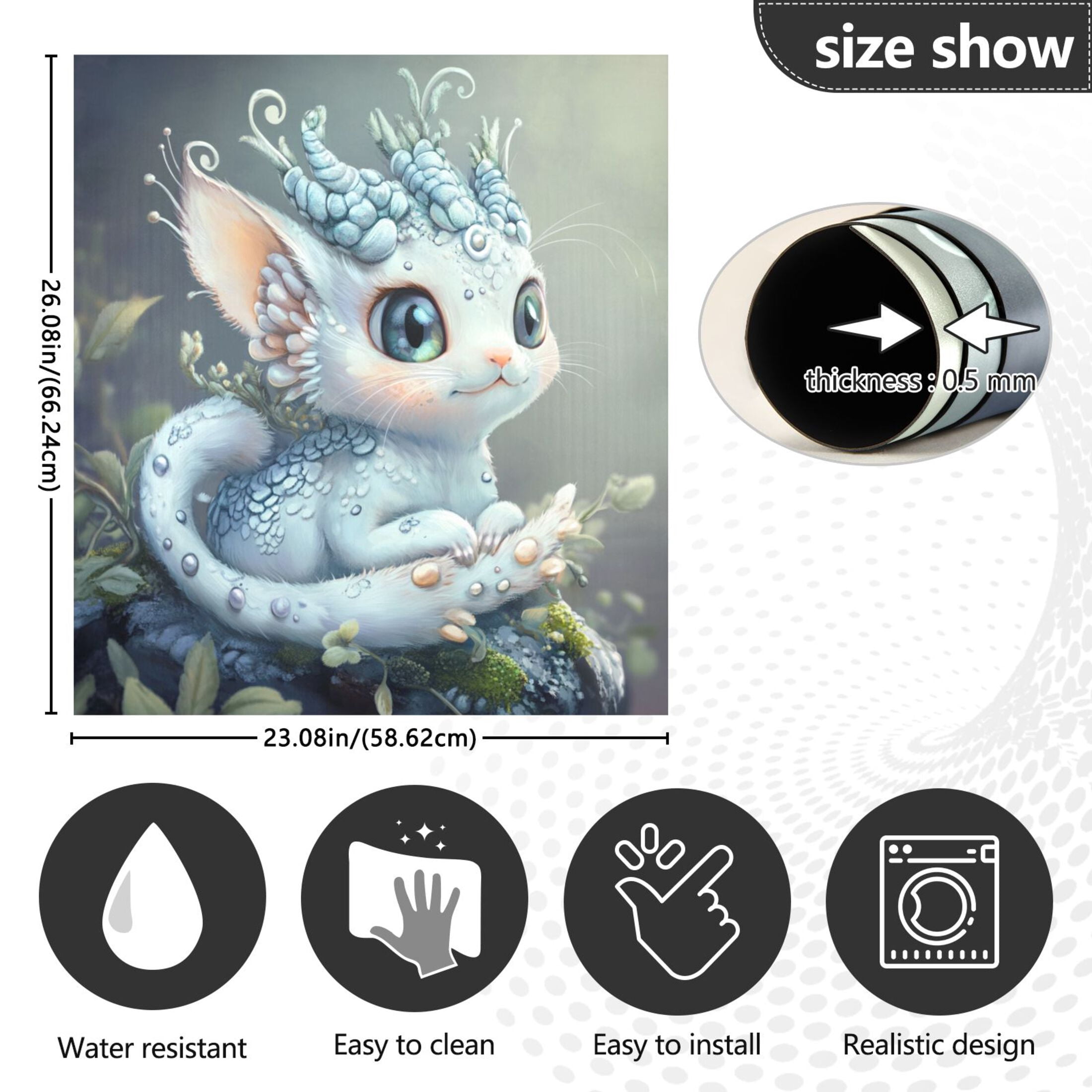 Dishwasher Magnetic Sticker 23x26 Inch Refrigerator Magnetic Sticker Washing Machine Magnetic Sticker Kitchen Panel Magnetic Sticker Home Decor Super Cute Dragon