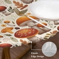 thumbnail image 4 of Round Tablecloth Fall Mushroom Elastic Edge Fitted Retro Autumn Leaves Plastic Table Cover,Waterproof Oil Proof for Dinner,Outdoor, Picnic, 36" - 44"&nbsp; DIA Tables, 4 of 6