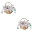 thumbnail image 2 of Moyic Cesta de flores con mango de perla para dama de honor, cesta de flores portátil para fiesta de boda, diseño Simple, cestas tejidas Type3 NO3, 2 of 6