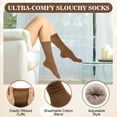 thumbnail image 6 of VEGCOO Women's 6-Pack Long Slouch Socks - Soft Polyester Knit Boot Socks, 6 of 7