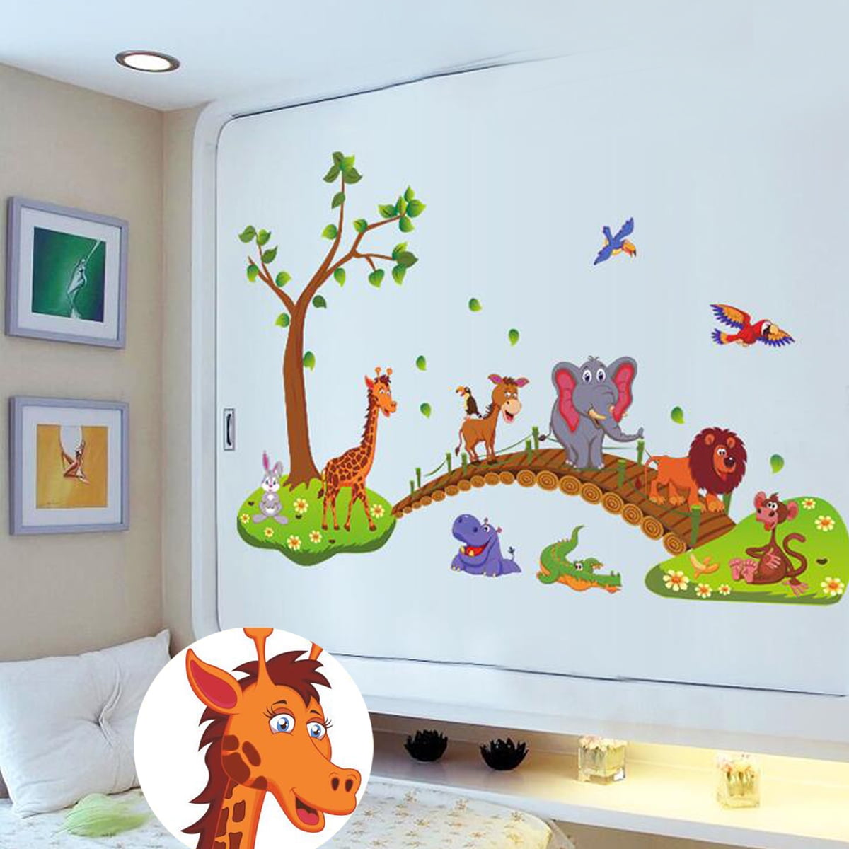 DIY Home Decor Removable Vinyl Animal World Map Wall Stickers For Kids Room 