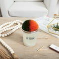 thumbnail image 2 of Go Team! - Green & Orange - 5.5 oz - 100% Soy Wax Candle with Pom Pom Lid Scent: Tranquility, 2 of 7
