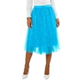 thumbnail image 5 of GEWSEY Tulle Skirts for Women Elastic Waist Dancing Skirt Mesh Tulle Above Knee Skirts (Sky Blue, M), 5 of 5