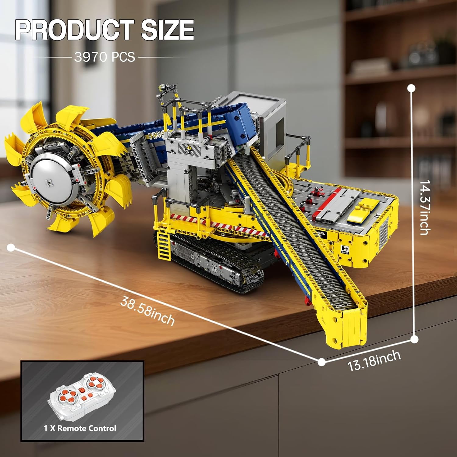 Bucket Wheel Excavator Building Blocks Set 22017, Remote Control Construction Vehicle Model Kit for Adult, RC Technic Engineering Car Toys