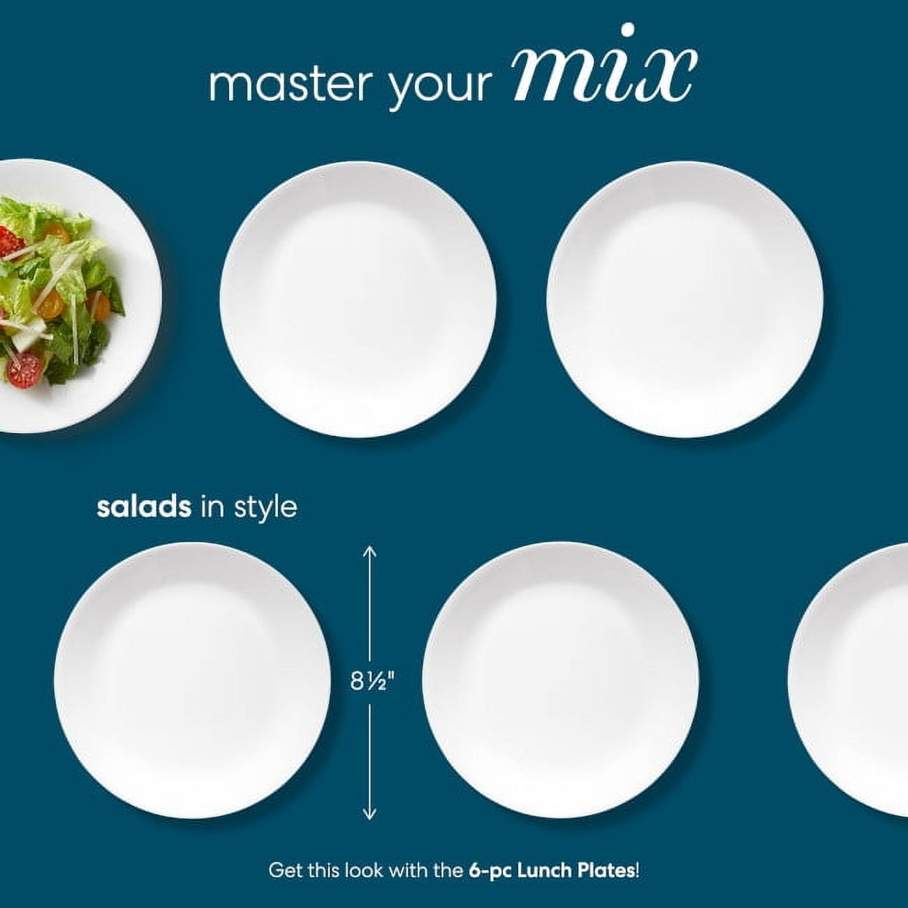 (2 pack) Corelle Winter Frost White, Round Lunch Plate, 8.5"