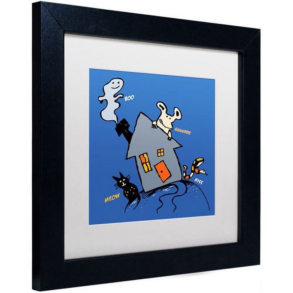 Trademark Fine Art "Halloween House" Canvas Art by Carla Martell, White Matte, Black Frame