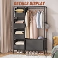 thumbnail image 6 of Clothing Rack for Hanging Clothes with Shelves, Portable Closet System Organizer Garment Rack for Clothes Storage, Metal Free Standing Wardrobe Clothes Organizer, Black, 6 of 13