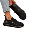 thumbnail image 3 of LTTVQM Womens Slip on Sneakers Lace-Up Arch Support Diabetic Orthopedic Walking Shoes Anti-Slip Mesh Breathable Soft Workout Shoes Black 38(US-7), 3 of 4