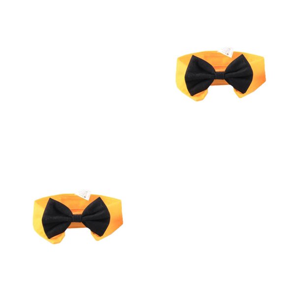 Methold Corbata de lazo para cuello de mascota, collares para perros, ropa, adorno, vestido, accesorios de aseo, Collar ajustable para perros y gatos, Amarillo L 2piezas Methold CBP270655