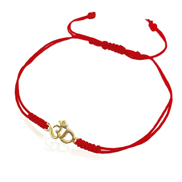 VANGANIA pulsera roja con dije Om joyería para mujer regalo para mamá y novia