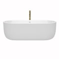 thumbnail image 3 of Juliette 71 Inch Freestanding Bathtub in White with Shiny White Trim and Floor Mounted Faucet in Brushed Gold, 3 of 9