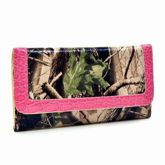 Ritz W100-PK-CAM 7.5 x 4.5 in. Women Camouflage Trifold Wallet, Pink & Cam