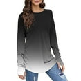 thumbnail image 5 of Kaemgyyd Tops for Women Trendy Gradient Long Sleeve Tunic Tee Casual Oversized Crew Neck Shirts with Thumb Holes, 5 of 5