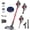 Red, variant on Lazyswan Cordless Stick Vacuum Cleaner Lightweight Self-standing Vac for Home Pet Hair Car Carpet Hardwood Floor