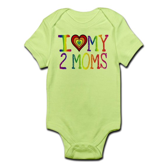 CafePress - I ≪3 My 2 Moms Infant Bodysuit - Baby Light Bodysuit