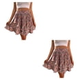 thumbnail image 4 of Minnieouse estampada de cintura alta de verano para mujer, faldas holgadas elásticas por encima de la rodilla para banquete escolar para niñas, Type3 NO3, 4 of 6