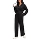 thumbnail image 2 of Conjuntos de chándal para mujer ATHLECHIC de 2 piezas, sudadera corta casual y pantalones de pierna ancha, conjuntos de entrenamiento y lounge XL negro, 2 of 4