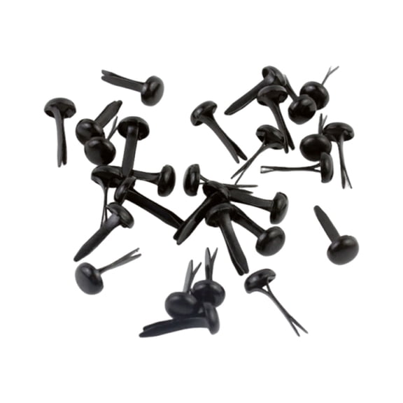 Zoxiy 100Pcs Round Metal Paper Brass Fasteners Brads,Reusable Paper Fasteners,Mini Brads with Split Pins,Great For Securing And Customizing Folders,Files And Scripts,Paper Crafts,3×6mm,Black