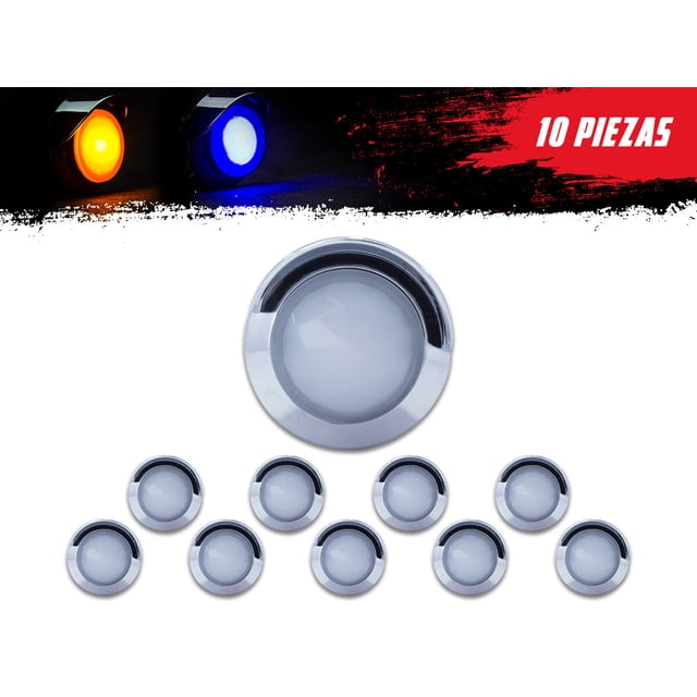Plafones Tipo Botón TUNELIGHT-RENOVATIO 10 piezas Luz Ámbar / Azul