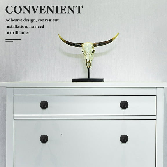 SEWOART 10Pcs Peel and Stick Black Cabinet Knobs for Drawer and Closet Doors