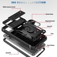 thumbnail image 4 of KOMI for Google Pixel 8 Pro Case Military Grade Drop Shock Protection Cell Phone Cover with Slide Camera Cover Built-in 360° Rotate Ring Stand for Pixel 8 Pro 6.7 Black, 4 of 5