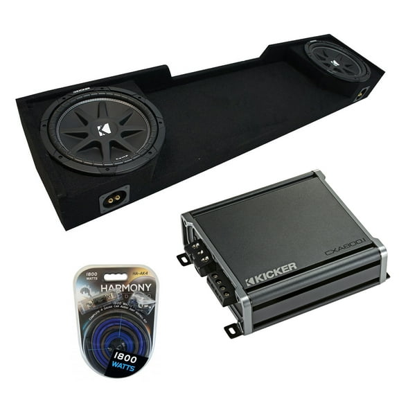 1988-1998 GMC Sierra Ext Cab Truck Kicker Comp C12 Dual 12 Sub Box & CXA8001 Amp