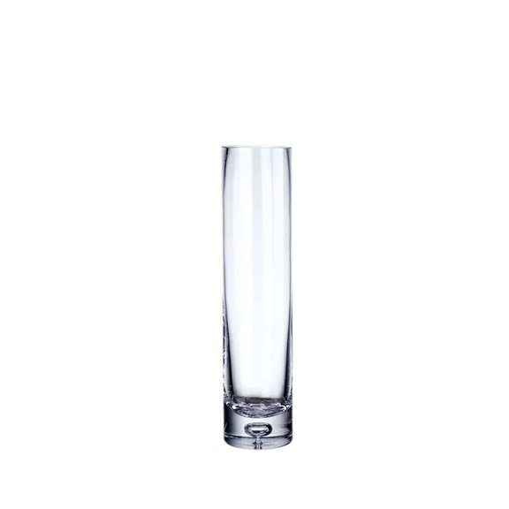 CC Home Furnishings Handblown Cylindrical Narrow Glass Vase - 12" - Clear
