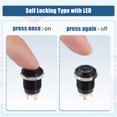 thumbnail image 4 of 2pcs 12mm 0.47" Car Auto Self Locking Latching Push Button Switch Interior 12V 4 Pin Round Green Light, 4 of 6