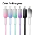 thumbnail image 6 of Powertek Frosty MFi Certified USB-A to Lightning Braided Charging Cable, 6 ft, Mint, 6 of 6