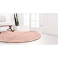 thumbnail image 2 of Unique Loom 3146021 4 x 4 Pi Davos Shag Tapis Rond & 44; Rose Poussiéreux, 2 of 2