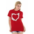 thumbnail image 5 of Ohio Home State Love Map Shape Heart Women's Graphic T Shirt Tees Brisco Brands X, 5 of 6