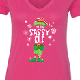 thumbnail image 4 of Inktastic Funny Christmas I'm the Sassy Elf with Shoes and Hat Women's V-Neck T-Shirt, 4 of 5