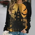 thumbnail image 2 of Lcziwo Ghost Halloween Sweatshirts for Women Casual Fashion Fall 2025 Sweater Kawaii Graphic Crew Neck Pullover Long Sleeve Spooky Season Tops Multicolor,XXL, 2 of 6