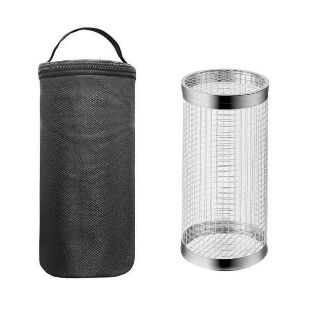 Cestas para parrilla enrollables para barbacoa al aire libre, red cilíndrica de acero inoxidable para verduras y carnes, barbacoa redonda inoxidable para exteriores
