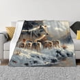 thumbnail image 1 of Fotbe Wolf Family Winter Wonderland Manta de Franela con Estampado, Manta Ultrasuave para Cama, Sofá, Auto, Hipoalergénica y Antibolitas-50"x40", 1 of 6