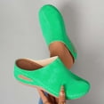 thumbnail image 5 of HNMKIU Womens Sandals Fashion Toe Platform Slide Style Comfortable Casual Beach Slippers with Pure Color Upper Elegant Low Heel Beach Shoes Green,6.5, 5 of 9