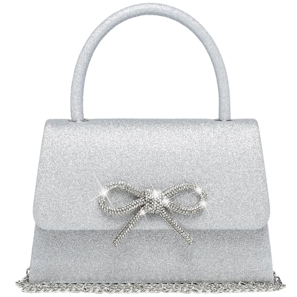Bolso de noche Dasein para mujer, bolso de fiesta, monederos de boda, plateados