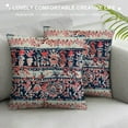 thumbnail image 3 of PRATYUS Decorative Square Throw Pillow Covers Cushion Cases for Sofa Couch, Bohemian Striped Geometric Pattern, Navy Pink Cream 24x24in, 3 of 5