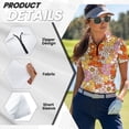 thumbnail image 5 of Garronmavis Women's Golf Shirt Size XS 1/4 Zip Collar Workout Short Sleeve Tennis Shirts Casual Pickleball Shirts Womens Hippie Floral Golf Shirt, Hippie Flower, 5 of 7