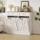 thumbnail image 1 of Gabinete de Basura con Doble Apertura Inclinable de 20 Galones, Gabinete de Madera Oculto para Basura, Mueble de Lavandería Estilo Campestre con Encimera y Cajón, 1 of 7