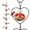Red, variant on 6-Piece Hand-Blown Glass Hummingbird Feeder, Stackable Hanging Metal Hearts, Outdoor Garden Decor, Red