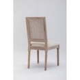 thumbnail image 5 of Dining Chairs Set of 2, French Linen Upholstered Dining Room Chairs with Rattan Fabric Backrest and Carving Solid Wood Leg, Farmhouse Style Accent Chair for Living Room Kitchen, Cream, 5 of 7