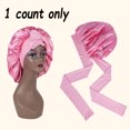 thumbnail image 1 of Bonnet de Douche Respirant pour Dormir Sangle Réglable Protecteur de Cheveux Naturel & Perruques Bonnet de Bain Simple Couche 1 Pce Rose m, 1 of 6