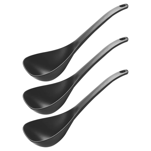 Cuchara sopera asiática: 3 cucharas chinas japonesas de mango largo para fideos, cereales, ramen y dumplings.
