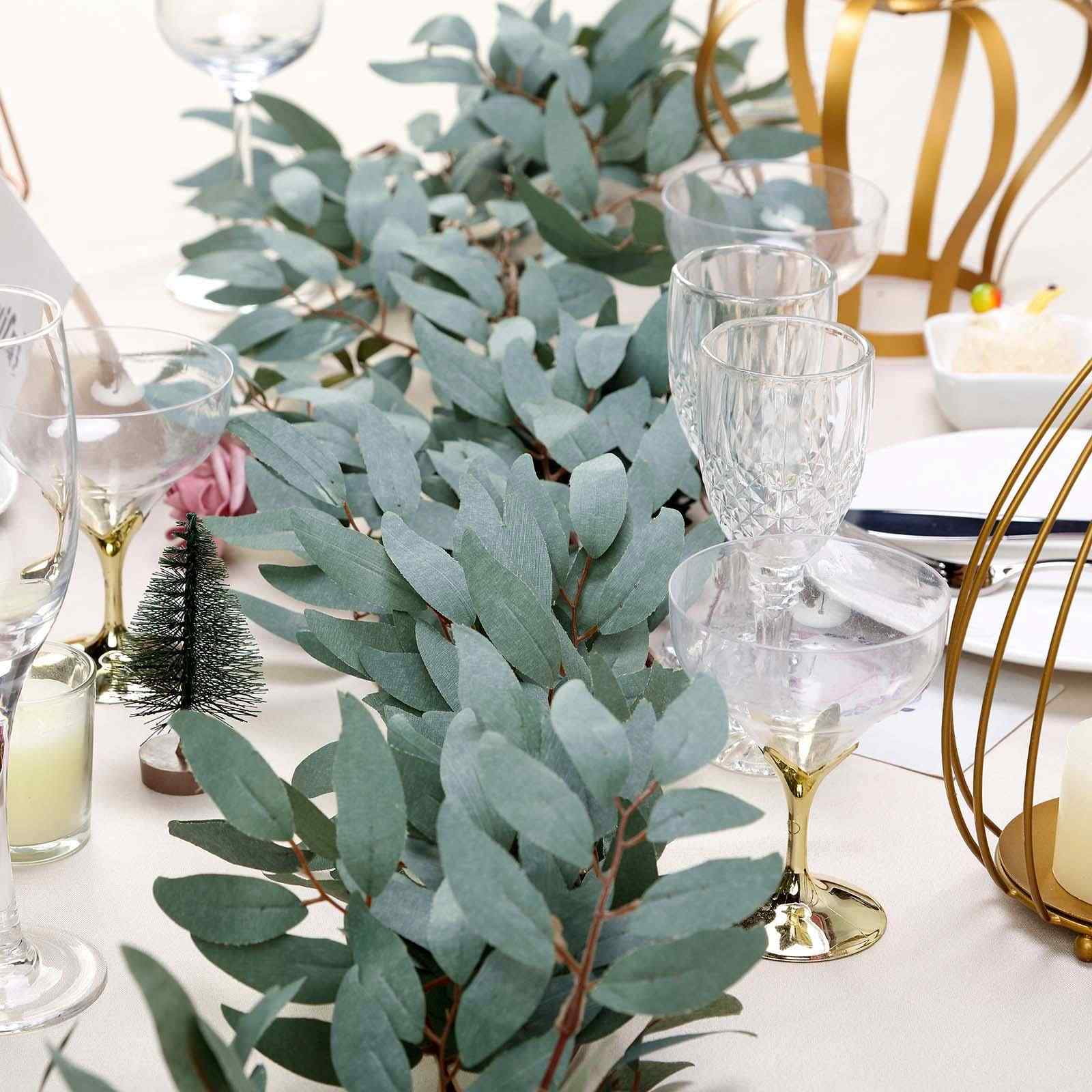 Efavormart 5 FT | Real Touch Willow Frosted Green Leaves Artificial ...