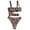 Brown, variant on One Piece Swimsuits for Women Sexy Cutout Tummy Control High Waisted Bathing Suit Monokini Solid Color Swimwear